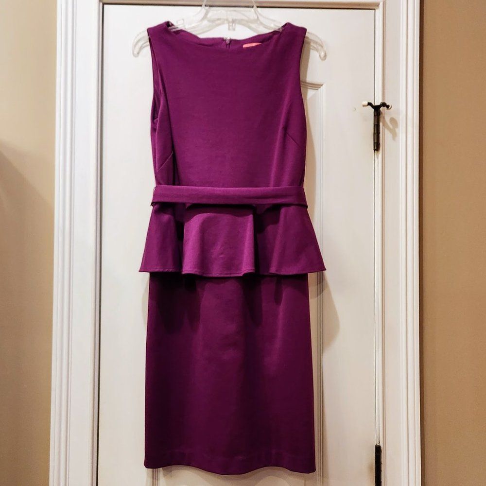 Isaac Mizrahi Like New 10 Cocktail Dress Sleeveless Peplum Purple